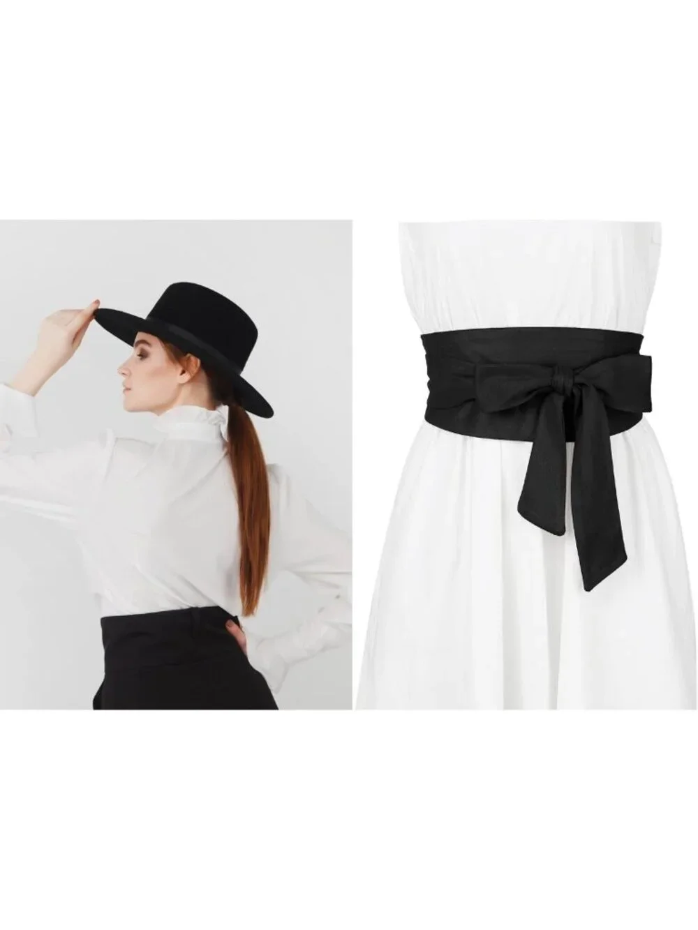 Plus Size Obi Belt with Bowknot, Self Tie Wide Sash for Dresses & Outfits